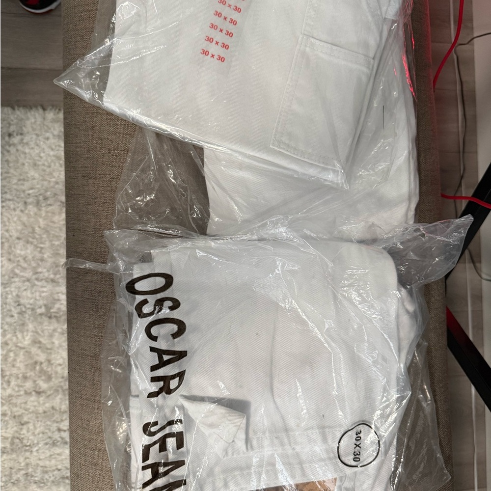 2pc Set of New Oscar Jeans Men's Crisp White Denim